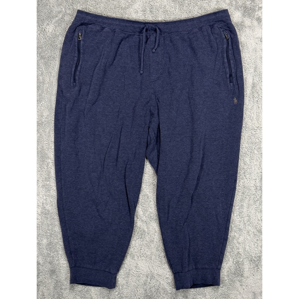 Polo Ralph Lauren Sweatpants Mens 3XB 26" Blue Fleece Jogger Pony Cotton Blend